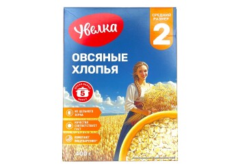 Увелка Хлопья Овсяные питательные 400г Россия