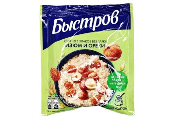 Быстров Хлопья 5 злаков изюм орех  40г Россия
