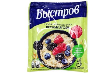 Быстров Хлопья овсяные лесные ягоды 40г Россия