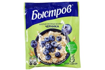 Быстров Хлопья овсяные Черника 40г Россия