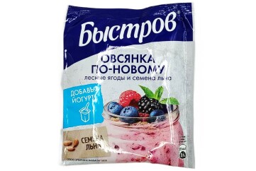 Быстров Хлопья овсяные лесные ягоды семя льна 40г Россия