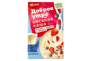 Увелка Каша овсяная с ягодами и молоком 6*40г Россия