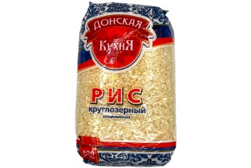 Донская кухня рис шлифованный 800г Россия (Круглозерный)
