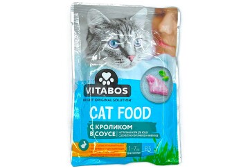 Витабос Корм д/кошек с кроликом в соусе 85г м/уп. Россия