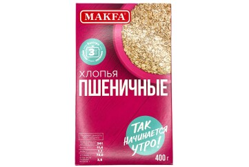 Макфа хлопья пшеничные 400г Россия