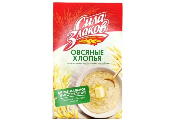 Сила злаков Хлопья овсяные с пшенич. и ржаными отрубями 400г к/к Россия