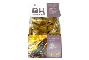Бекер Хаус Хлебцы 250г Россия (с черным кунжутом и отрубями)