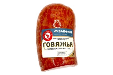 Элефант Колбаса говяжья п/к в/у 1кг Россия