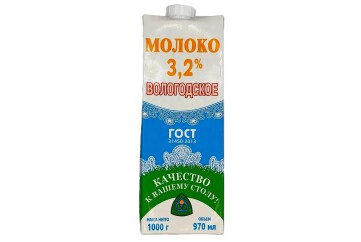 Вологодское Молоко 3,2% 0,970 л Россия