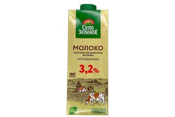 Село зеленое Молоко 3,2% 950мл Россия