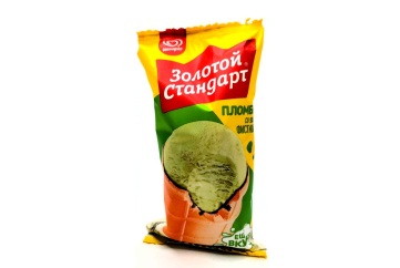 Золотой стандарт мороженое  пломбир 90г стаканчик Россия (фисташка)