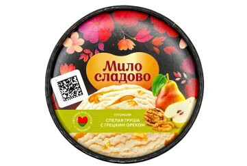 Ведро Пломбир ванильный с наполнителем груша и грецкий орех 285г ТМ Милосладово Беларусь 