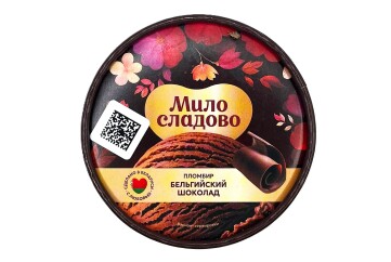Ведро Пломбир Бельгийский шоколад 285г ТМ Милосладово Беларусь 