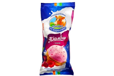Коровка из Кореновки Мороженое пломбир с вишней  80г в/ст Россия