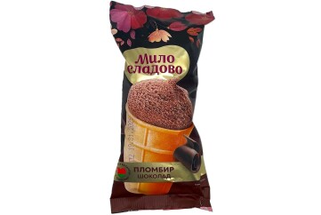 Стаканчик ваф Пломбир Шоколад 90гр ТМ Милосладово Беларусь