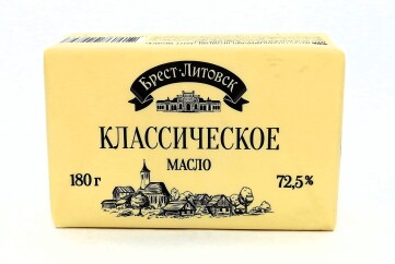 Брест-Литовск Масло сливочное классическое 72,5% 180г пергамент Беларусь