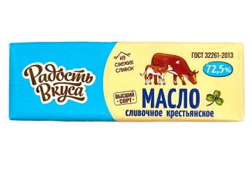 Радость вкуса Масло сливочное крестьянское 72,5% 400г пергамент Россия