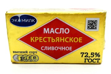 Экомилк Масло Крестьянское сливочное в/с 72,5% 160г Россия