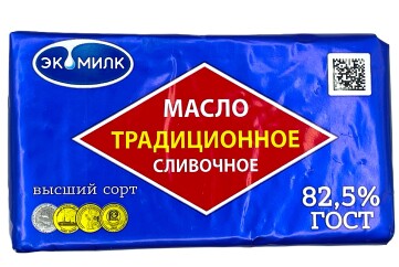 Экомилк Масло Сливочное Традиционное 82,5% 330г фольга Россия