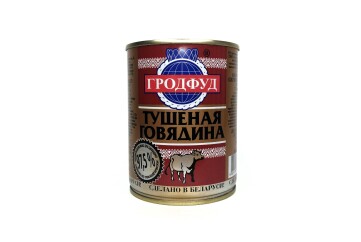 Гродфуд Говядина тушеная в/с 338г ж/б ключ Беларусь