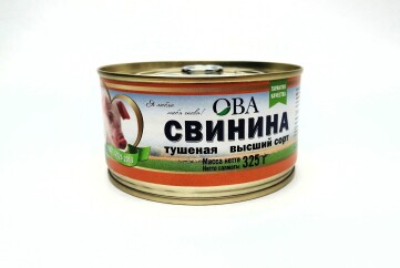 ОВА Свинина тушеная высший сорт 325г ж/б ключ Россия