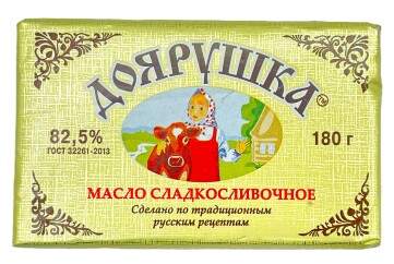 Доярушка Масло сладкосливочное 82% 180г. фольга Россия
