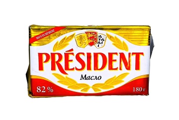 Президент Масло кислосливочное 82% 180г Россия
