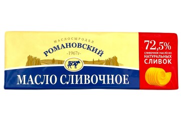Романовский Масло сладко-сливочное 82,5% 400г пергамент Россия