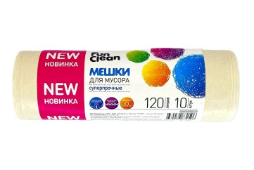 Фан Клин мешки д/мусора супер прочные бежевые  120л*10шт Россия
