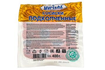 Мустафа Сосиски Подкопченые 400г Россия
