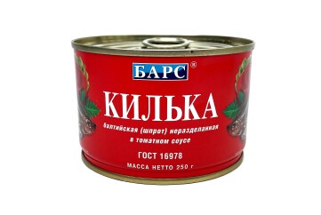Барс Килька в томатном соусе Гост 250г ж/б Россия