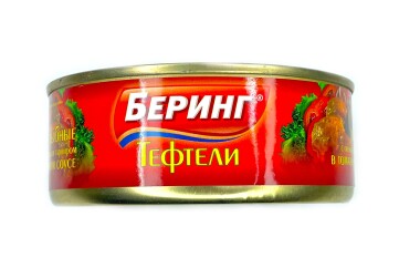 Беринг Тефтели рыбные в томатном соусе 240г ж/б Россия