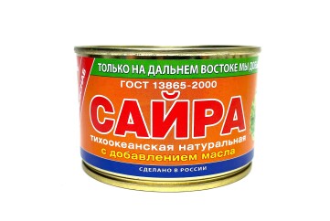 Примрыбснаб Сайра натуральная с маслом 250г ж/б Россия