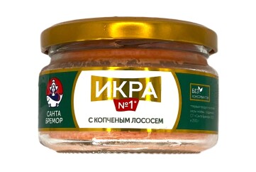 Санта Бремор Икра мойвы 180г Россия (с копченым лососем)