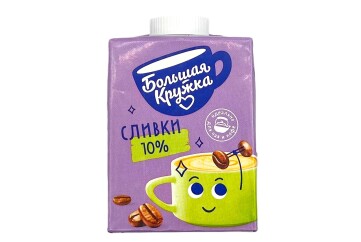 Большая кружка Сливки 10% 500г Россия