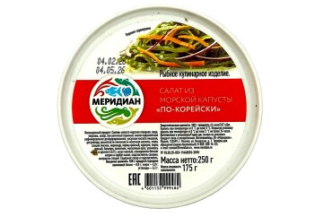 Меридиан салат из морской капусты По-корейски 250 г Россия