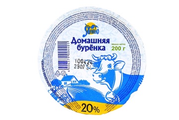 Домашняя буренка Продукт сметаносодержащий 20% 200г Россия