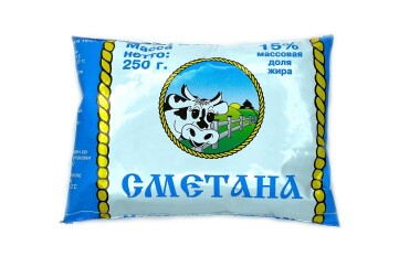 Сметана маложирная жир.15% 250 г пластиковый/пакет ОАО ГМЗ 1