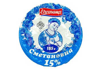 Сметановна Продукт сметанный 15% 185г пл/ст Россия