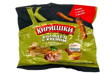 Кириешки Сухарики +соус 60г Россия (холодец с хреном с горчичным соусом)