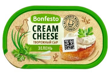 Бонфесто Сыр творожный кремчиз зелень 140г Беларусь