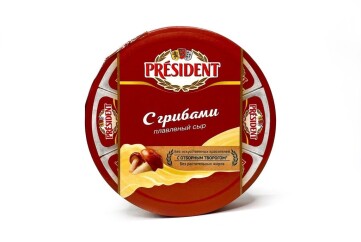 Президент сыр плавленый 140г сегменты Россия (с грибами)
