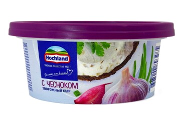 Хохланд Сыр творожный 140г Россия (с чесноком)