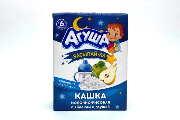 Агуша Кашка молочная 210г т/п Россия (рисовая с яблоком и грушей)