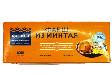 Nordeco Фарш минтая с/м коробка 600 г Россия 