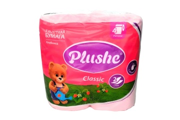 Плюше Бумага туалетная Клубника 2 сл 4 рулона 