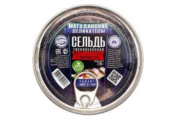 Магаданские деликатесы Сельдь филе кусочки в т/с 230г Россия