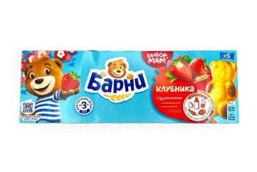 Барни Пирожное бисквитное 150г Россия (клубничная начинка)
