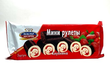 Мастер десерта мини рулеты 175г Россия (малина)