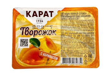 Карат Продукт творожный фруктовый 9% 230г Россия (с абрикосом)